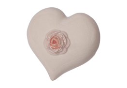 COEUR ROSE - Gedenkurne aus Keramik in Herzform.